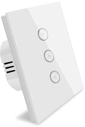 Jinvoo Interruttore della luce intelligente, WiFi, interruttore della luce Alexa, interruttore touch dimmer, adatto per Alexa e Google, telecomando APP, conduttore neutro richiesto (bianco, 3 vie)