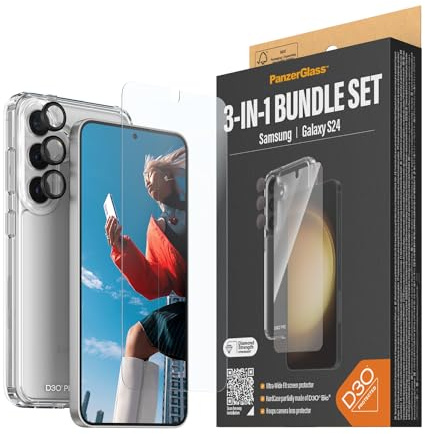 PanzerGlass™ 360-Grad 3-in-1 Schutzpaket für Samsung Galaxy S24 - Nachhaltiger Schutz, Umweltfreundliche Verpackung, Kratzresistenz