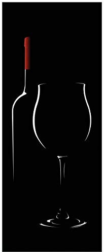 Wallario Glasbild Rotwein bei Nacht - 32 x 80 cm Wandbilder Glas in Premium-Qualität: Brillante Farben, freischwebende Optik