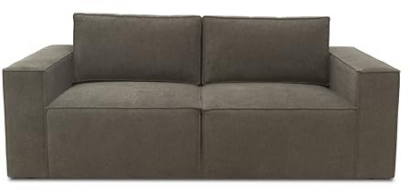 DOMO. collection Sofa Portland, 2-Sitzer Couch, modernes 2er Polstersofa, Garnitur, 210 x 93 x 84 cm (BxTxH), schlamm (grau)