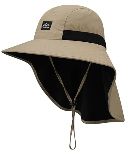 CLAPE Cappello Trekking Impermeabile e Antivento Cappello da Sole Protezione UV Cappello Safari Boonie con Patta per Il Collo Cappello da Pesca Traspirante da Esterno
