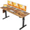 Agilestic Höhenverstellbarer Schreibtisch 160 x 60 cm, Stabiler Schreibtisch Höhenverstellbar Elektrisch mit Memory-Handsteuerung, Ergonomischer Steh-Sitz Tisch Computertisch, Braun