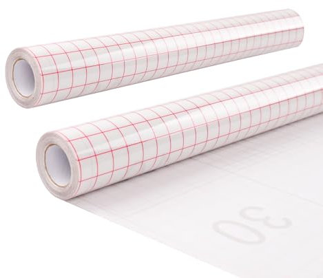 NICKLIN Vinilo Papel Transfer,2 Unidades Transfer Vinilo Adhesivo 30,5 x 500 cm Papel Adhesivo Cinta de Lámina Detransfer Transparente,para Decoración de Ventanas