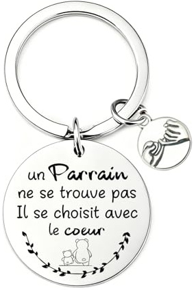 KJKJKJ Cadeaux Porte Clés Parrain- Parrain Cadeau Baptême-Demande Futur Parrain Cadeau Noël Anniversaire