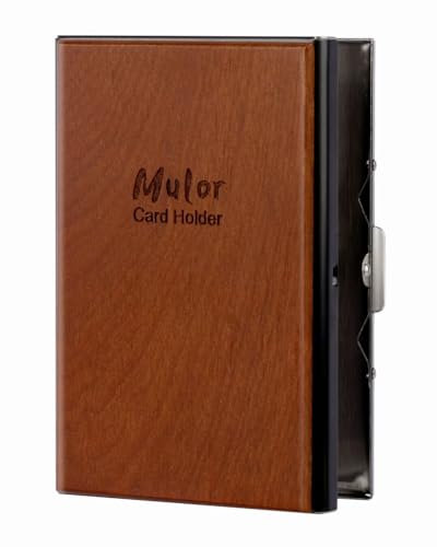 Mulor Porte Carte de Crédit en Acier Inoxydable Design Vintage, Porte Cartes Anti-RFID, 6 Fentes pour étui métallique pour Fartes de Crédit Portefeuille Unisexe Cadeaux