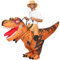 Spooktacular Creations Adults Inflatable Costumes, Riding a Light-Up Eyes T-rex Inflatable Costume, Brown Rawr Blow Up Dinosaur Costumes for Halloween Costume Cosplay Themed Parties