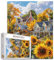 Tucocoo 1000-teiliges Puzzle für Erwachsene, Herbst-Bauernhaus-Puzzle, Sonnenblumen-Gartenlandschaft, Kunst, 1000 Teile, Puzzles für anspruchsvolle Familienaktivitäten, buntes DIY-Puzzle,
