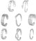 OPVYAEU 8 Stück 925 Sterling Silver Toe Rings for Women Open Adjustable Band Rings Jewelry Set（B）