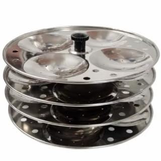 TRTO 4-Tier Stainless Steel Idli Steamer - 16-Idli Capacity South Indian Rice Cake Maker