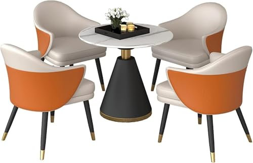 TS TAC-SKY Escritorio Recepción Oficina Y Juego Sillas Combinación Mesa Y Silla Recepción, Combinación Mesa Café Y Silla, Mesa De Comedor For Sala Estar con Balcón(#3,60cm)