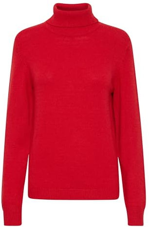 b.young BYManina Damen Rollkragenpullover Strickpullover Pullover mit Rollkragen Rippbündchen Regular fit, Größe:S, Farbe:Scarlet Sage (191559)