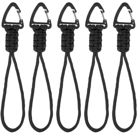PATIKIL Paracord-Schlüsselanhänger, 5 Stück, Survival-Schlüsselband mit Haken, geeignet für Camping, Wandern, Clip, Rucksack, Werkzeug, Outdoor, Angeln, Schlüsselanhänger, Orange