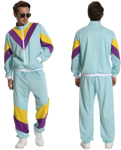 Playnett Kostüm 80er Jahre 80er Kostüm Damen 80er Jahre Trainingsanzug 90er 80 Er