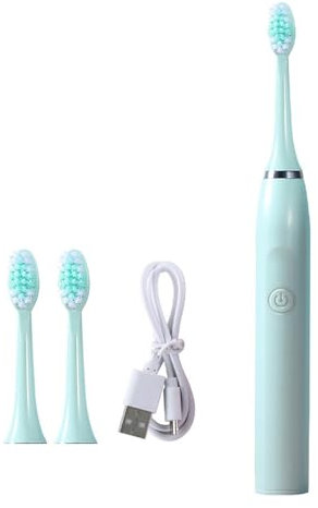 Rechargeable Battery Toothbrush Electric Toothbrush Powered Toothbrush 3 Brush Heads 3 Settings 2 Minutes Timer
