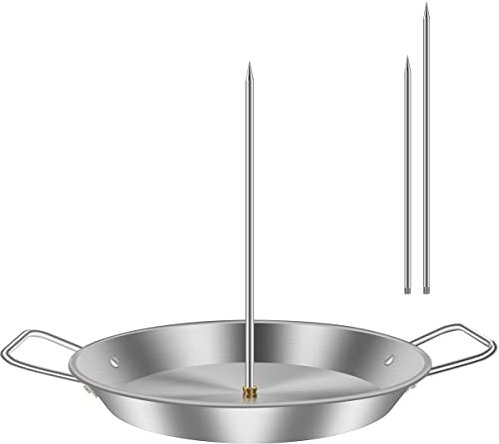 Brochettes verticales en acier inoxydable avec plateau d'égouttement pour griller, barbecue à viande avec 3 tailles de pointes de rechange et poignée, plaque à kebab et brochettes pour viande de