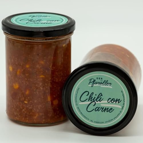 DER PFARÖLLER Chili con Carne – 6 Gläser mit jeweils 400 gr. – leckeres Fertiggericht für Topf & Mikrowelle – Würzig, scharf & schnell zubereitet
