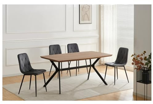 HTI living Stuhl Mesa Eco 4er-Set Velvet Grau Esszimmerstuhl Samt