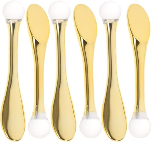 Ciieeo 6 Stück Goldene Gesichtsmassage Sticks und Makeup Spatel Vielseitige Augencreme Löffel Kompakte Langlebige Massage Cremelöffel für Gesichtspflege und Faltenreduzierung
