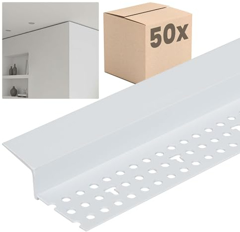 PROTEKTOR 50x Schattenfugenprofil 37834 305cm, 18mm Schattenfuge Weiß | Schattenfugenprofil Trockenbau, Trockenbauprofil Schattenfuge, Abschlussprofil Rigips, Gipskarton Profil