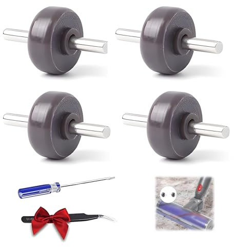 Oiieco 4 Stück staubsauger Vorderräder Rollen Ersatzteile, Ersatz-Rollen Für Dyson V6 V7 V8 V10 Direktantrieb-Weichflor-Bodendüse Mit Inbusschraube Und Klemmhalterung