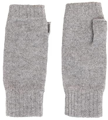 Graham Cashmere Damen-Handgelenkstulpen aus reinem Kaschmir, Weicher grauer melierter Stoff, Einheitsgröße