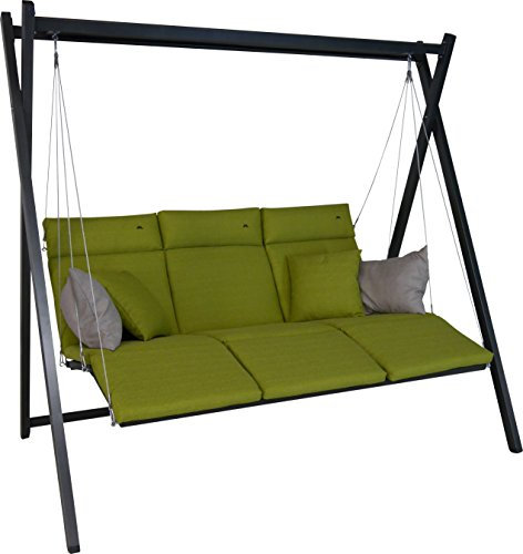 Angerer Freizeitmöbel GmbH Hollywoodschaukel Relax Smart - Gartenschaukel Made in Germany - Schaukel zum Sitzen, Liegen und Entspannen - einfache Montage (Hellgrün)
