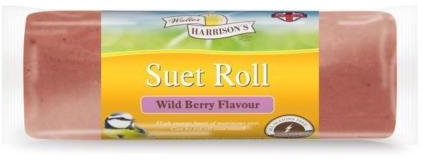 Walter Harrison's Suet Roll for Garden Birds, Wild Berry Flavour, 500 g | Nutritious Formula, Easy to Use, Soft Texture, Attracts Various Birds