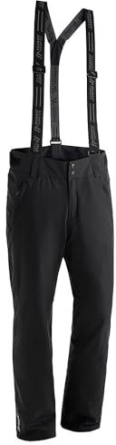 Maier Sports Corban T, Herren Skihose, Wasserdichte Schneehose mit Hosenträgern, Stretchmaterial und verstellbarer Bund, PFC-frei, mTHERM Wattierung & mTEX Wetterschutz, Schwarz, 56 (W39/40/L32)