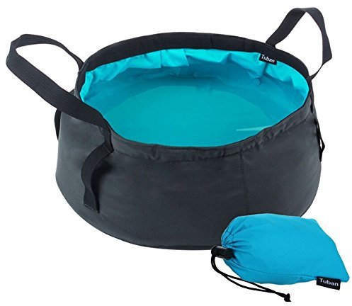 BJ-SHOP Bassin pliable, pliable, étanche, léger, portable, avec sac de transport, pour le camping, les voyages, la pêche, 8,5 l