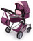 Bayer Design 18137AA City Neo Kombi Puppenwagen mit Wickeltasche, umwandelbar in einen Sportwagen, höhenverstellbar, faltbar, Pflaume, rosa, Einhorn, 52cm