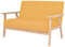 vidaXL Sofa 2-Sitzer Zweisitzer Polstersofa Loungesofa Couch Sessel Stoffsofa Sitzmöbel Polstermöbel Designsofa Wohnzimmer Gelb Stoff