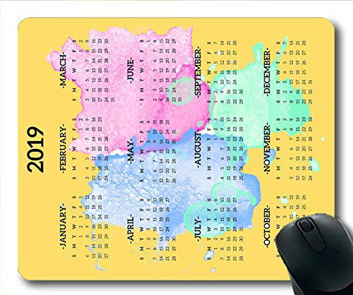 2019 Kalender-Mauspad groß, Kalenderwand Gaming-Mauspad, Kalenderplaner 2019 mit Feiertagsdetails