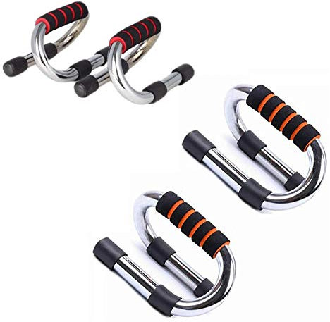 FSPU004A Maniglie per Flessioni Piegamenti Pettorali Spalle Addominali Schiena Tricipiti | Accessori Home Fitness Palestra (Arancione)