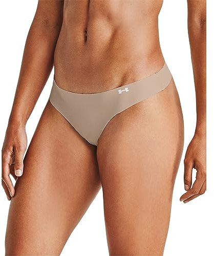 Under Armour Lot de 3 Strings pour Femme, Noir/Gris/Beige, Taille M