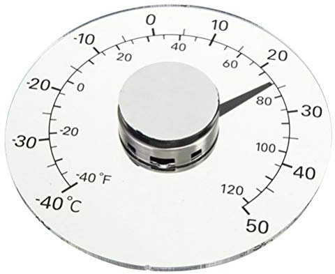 Rundes Außenthermometer mit Acrylplatte, Selbstklebend, Regenfest