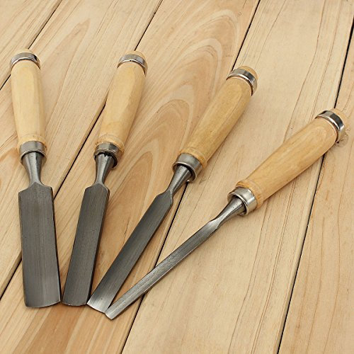 TuToy 4Pcs Woodworking Carving Hand Chisel Wood Firmer Gouge Set
