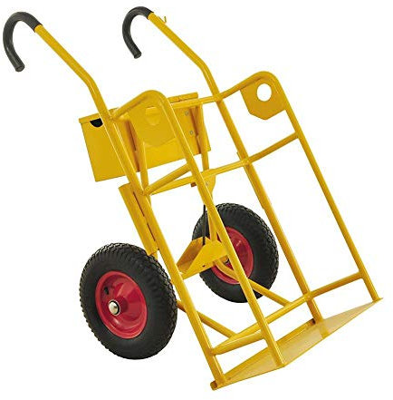 Gasflaschenwagen Gasflaschenkarre 250 kg, für 2 Stahlflaschen, PU-Reifen, gelb
