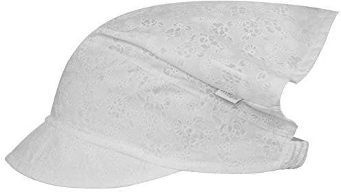 Kopftuch Sommer Mütze Schirmmütze Mädchen Baumwolle Blumen, Farbe: Weiß3, Größe: 46-48