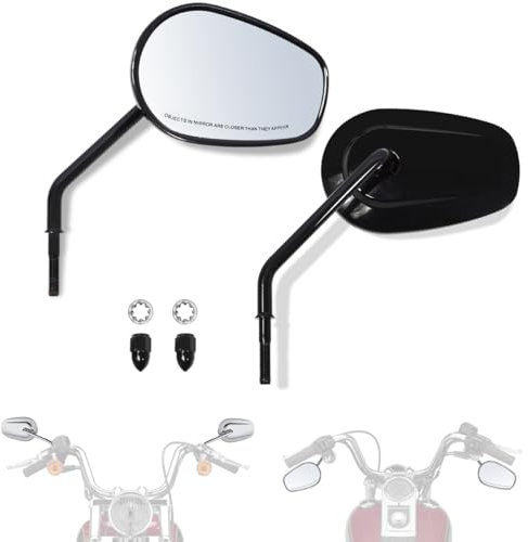 FOVPLUE Rétroviseurs gauche et R pour les modèles Sportster Dyna Softail Touring Road Glide Electra Glide Road King Street Glide Fltrx Flhr Flhx 1982-2023 pour rétroviseurs latéraux Harley