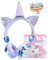 Auriculares para Niños Unicornio Brillantes con Diamantes de imitación para Niños, Auriculares con Cable la Oreja con Pulsera de Unicornio, Auriculares Ajustables con micrófono y Control de Volumen