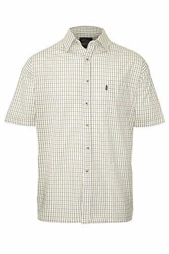 Champion Mens Tattersall Country Casual Short Sleeve Shirt Green L