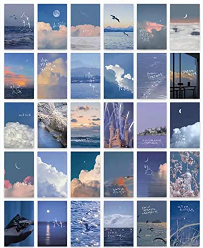 TROYSINC 30 Stück Aesthetic Poster Set, Vintage Wall Collage Kit Vintage Wandsticker Set Aesthetic Room Decor, Ästhetisches Bild für Schlafzimmer Wanddekor (B)