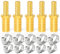 ERGAOBOY 5 Stück 10mm x 16mm Messing Reduzierschlauchtüllenverbinder, gerade 2 Wege Schlauchverschraubung mit 10 Stück Klemmen