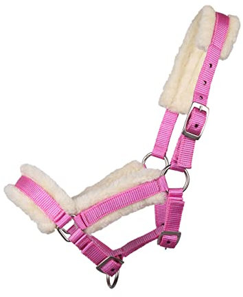 ARBO-INOX Fohlenhalfter mit Kunstfell Halfter 3-Fach verstellbar (Shetty Fohlen, Rosa)