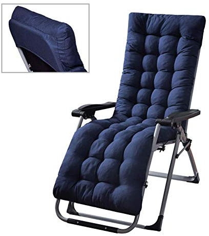 Atyhao Sonnenliege-Kissen, Dicke Ersatz-Garten-Sonnenliege-Kissen, Nur Lounge-Kissen-Auflage für Outdoor-Garten-Liege-Chaiselongue (Dunkelblau)
