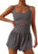 ReachMe Damen-Einteiler, Laufeinteiler, Workout-Strampler, athletischer Strampler, einteiliges Outfit, Übungs-Jumpsuits, Fitnessstudio, Yoga-Kleidung, dunkelgrau, M