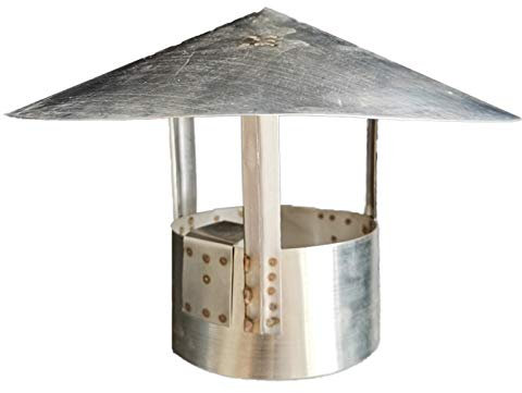 BOHHO 304 Stainless Steel Chimney Cap Chimney Rain Cap Stove Chimney Exhaust Pipe Heating Stove Chimney Fireplace Earth Stove Chimney Rain Cap, 10.2 inches (260 mm)