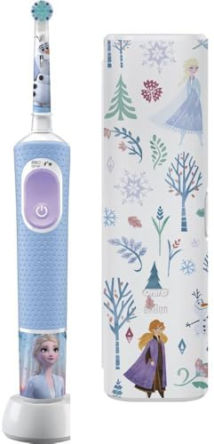 Oral-B Pro Kids Elektrische Bürste für Kinder mit Filmfiguren Land des Eises, Reisetasche, Entwickelt in Braun-Technologie, für Kinder ab 3 Jahren