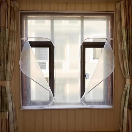 kit di Isolamento per Finestra per L'inverno,Pellicola Isolante Termico per Vetri Finestre Pellicola Protettiva per Vetri Finestre Vetrofanie Contro il Freddo e il Calore (200x200cm)