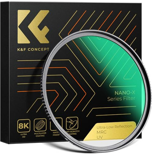 K&F CONCEPT 37mm UV Filter Ultra Low Reflection Protection Lens Filter, Slim Lens HD Optical Glass 28-Layers Coating Scratch-resistant, Ultraviolet Protector Filters for DSLR Cameras (Nano-X Series)